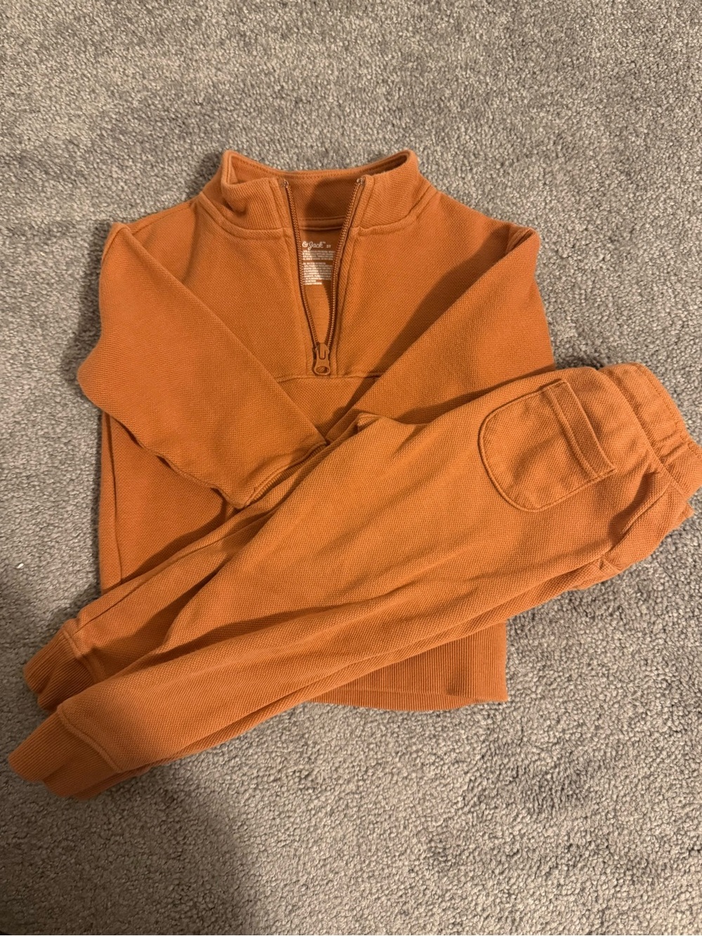 Cat & Jack Burnt Orange Cowl Quarter-Zip Matching Set